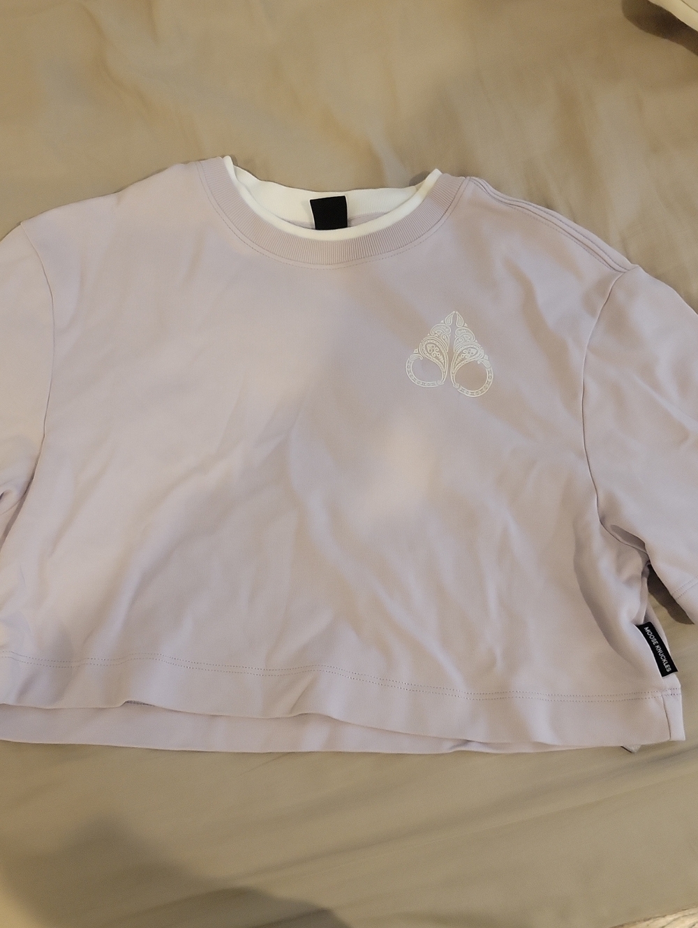 Women's Lilac Crewneck Cropped Top, Moose Knuckles, Size XS
